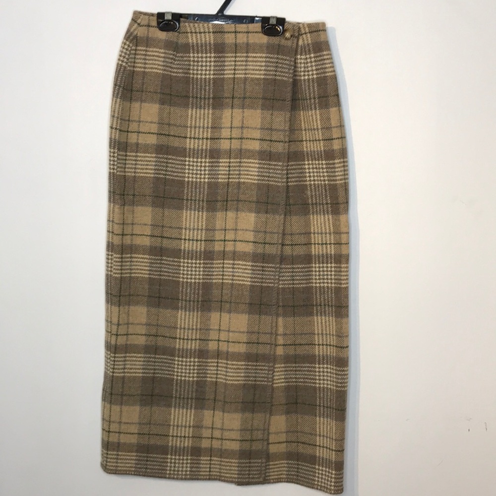 Vintage Jackpot wool blend wrap checks skirt